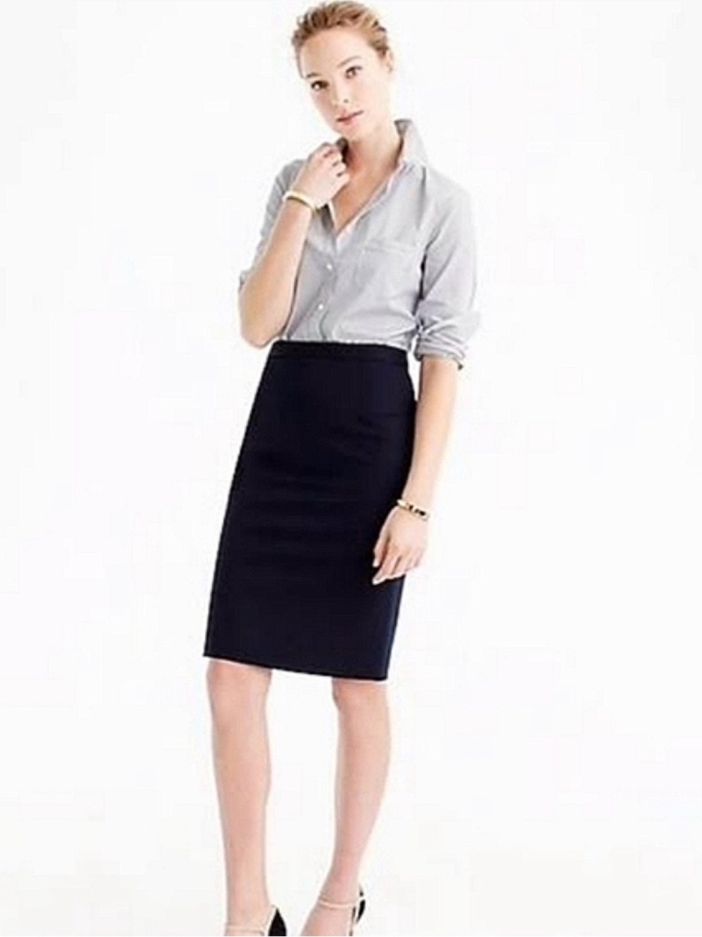 J. Crew Black Pencil Skirt - Sleek Workwear